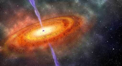 Гигантская черная дыра «стреляет» плазмой по Земле